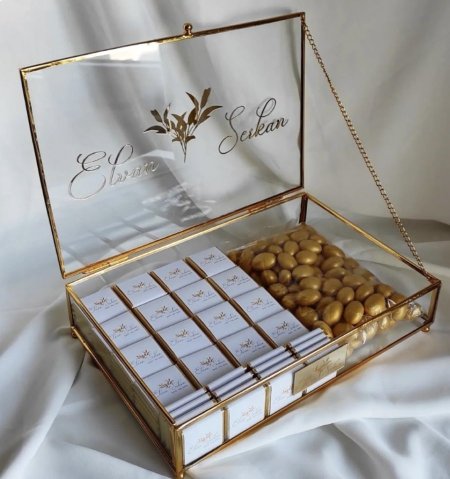 صندوق زجاج مستطيل ( 35*25 سم )